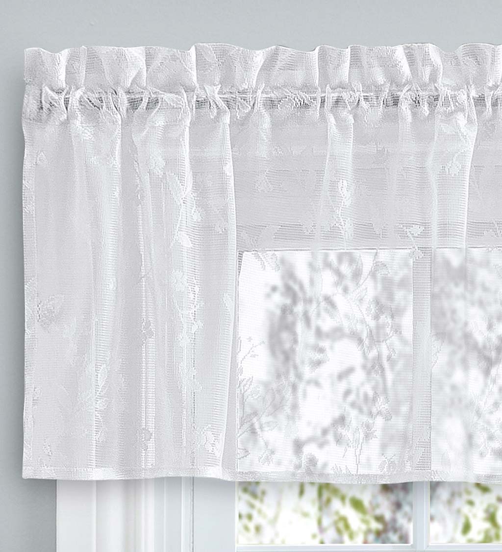 Isabella Lace Tailored Valance, 52"W x 14"L