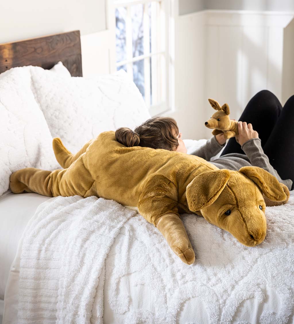 Kangaroo and Joey Oversized Plush Cuddle Animal Body Pillow
