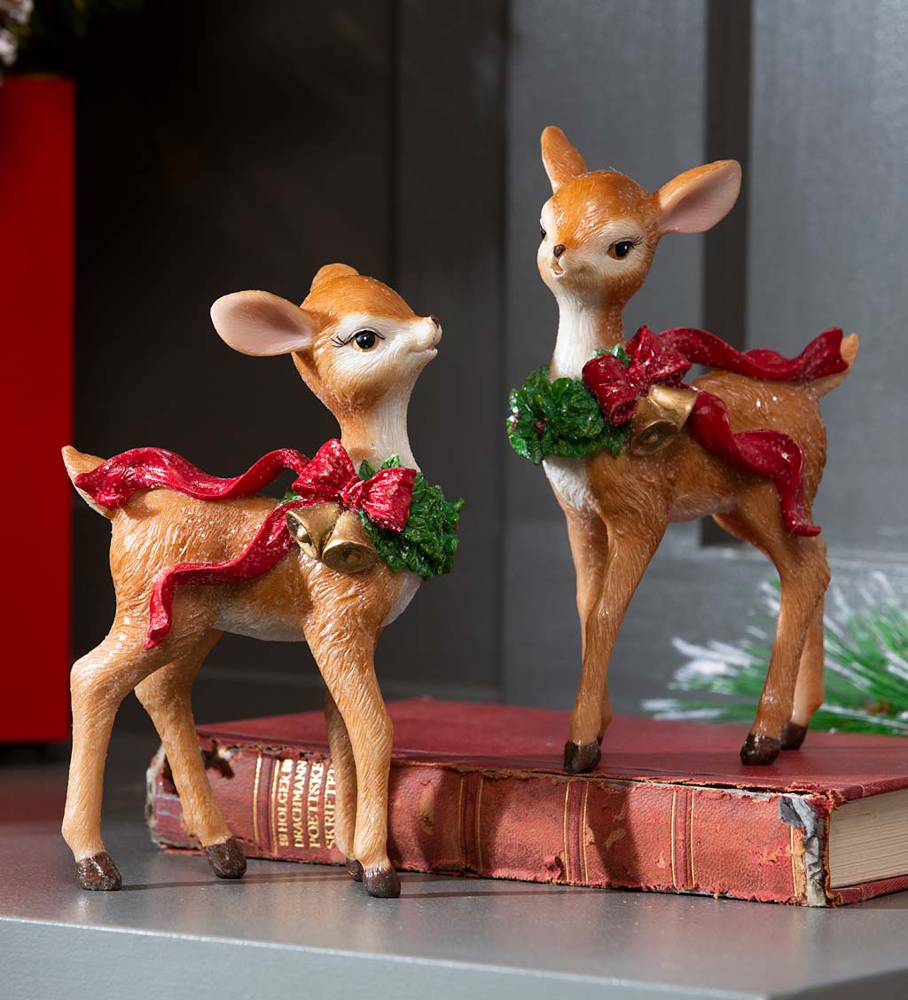Holiday Fawns Table Decorations, Set of 2