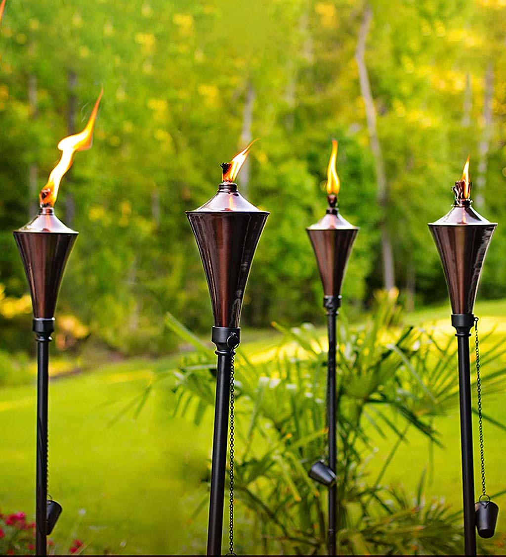 4-in-1 Garden Torches, Set of 4