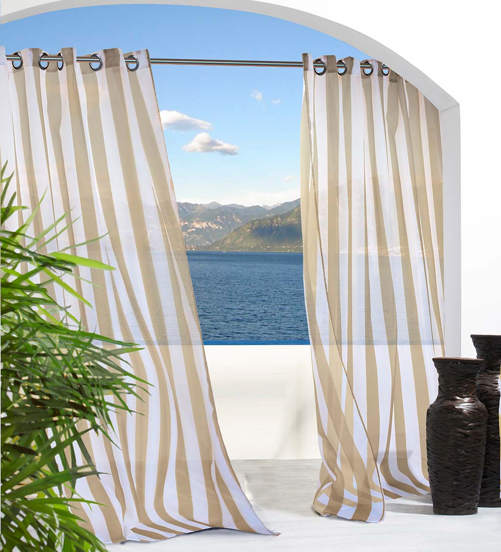 Escape Striped Outdoor Curtain Panel