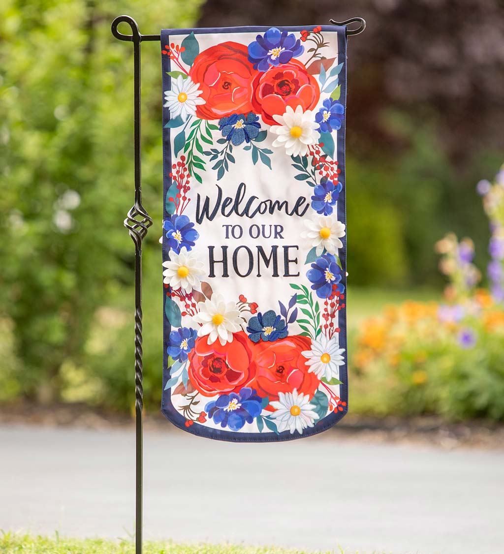 Patriotic Welcome to Our Home Everlasting Impressions Textile Decor