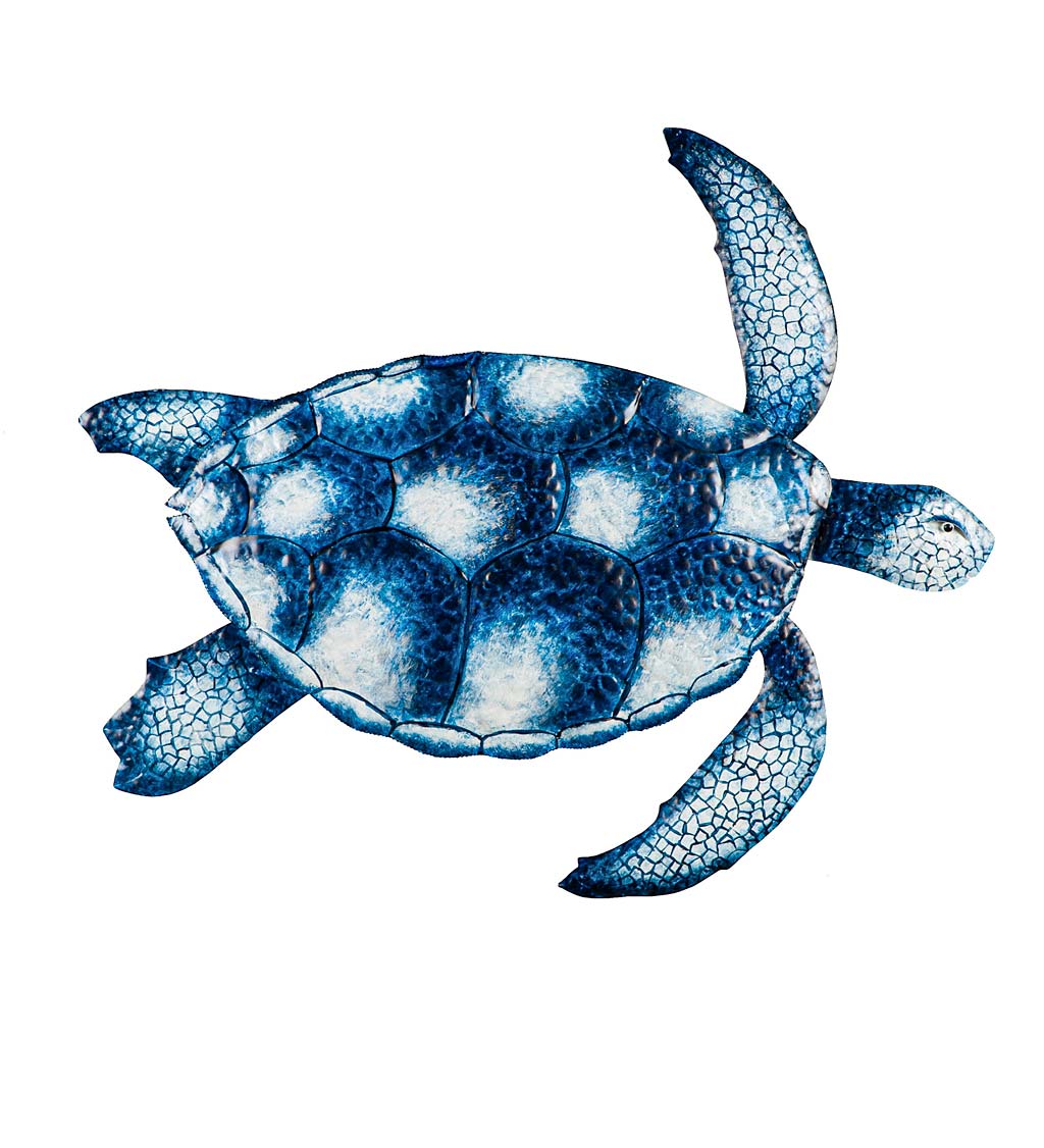 Blue and White Sea Turtle Wall Art