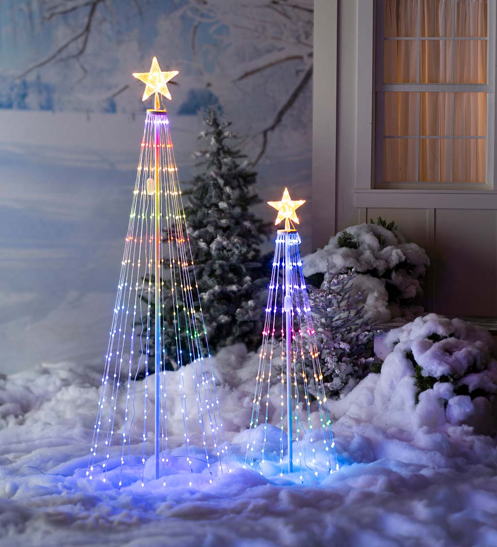Indoor/Outdoor Christmas Cone With Multicolor Lights, 75"