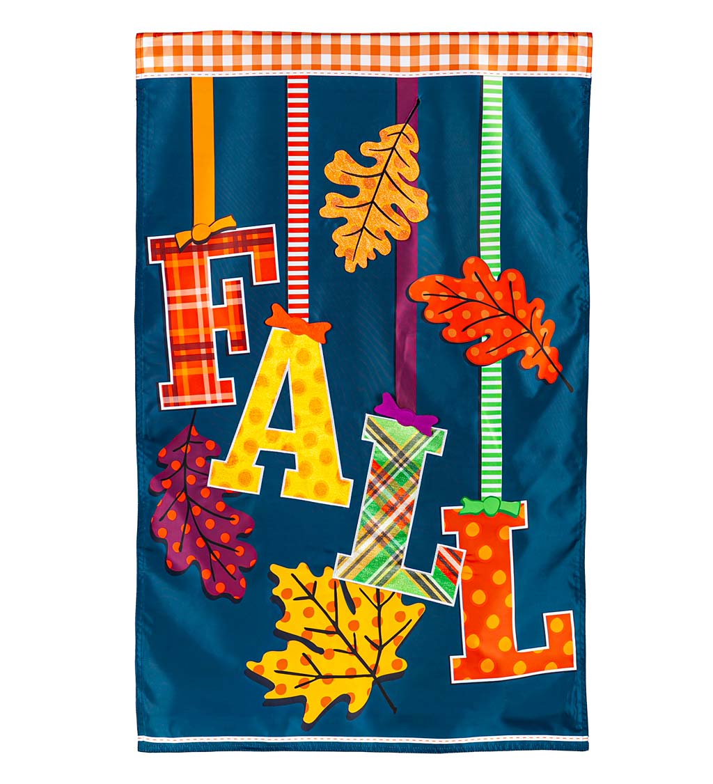 Falling Leaves Applique House Flag