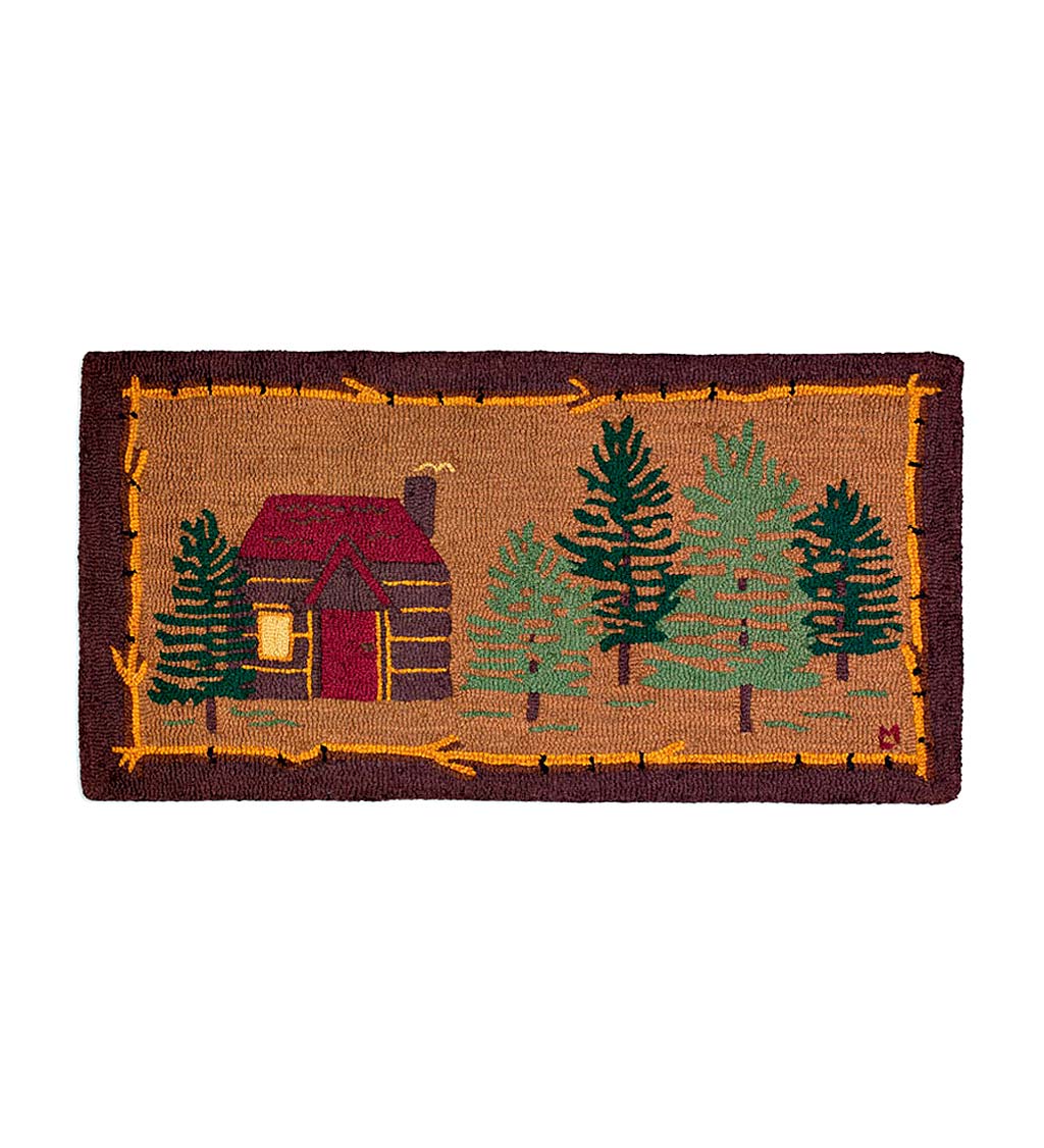 Rustic Cabin Hand-Hooked Wool Rug