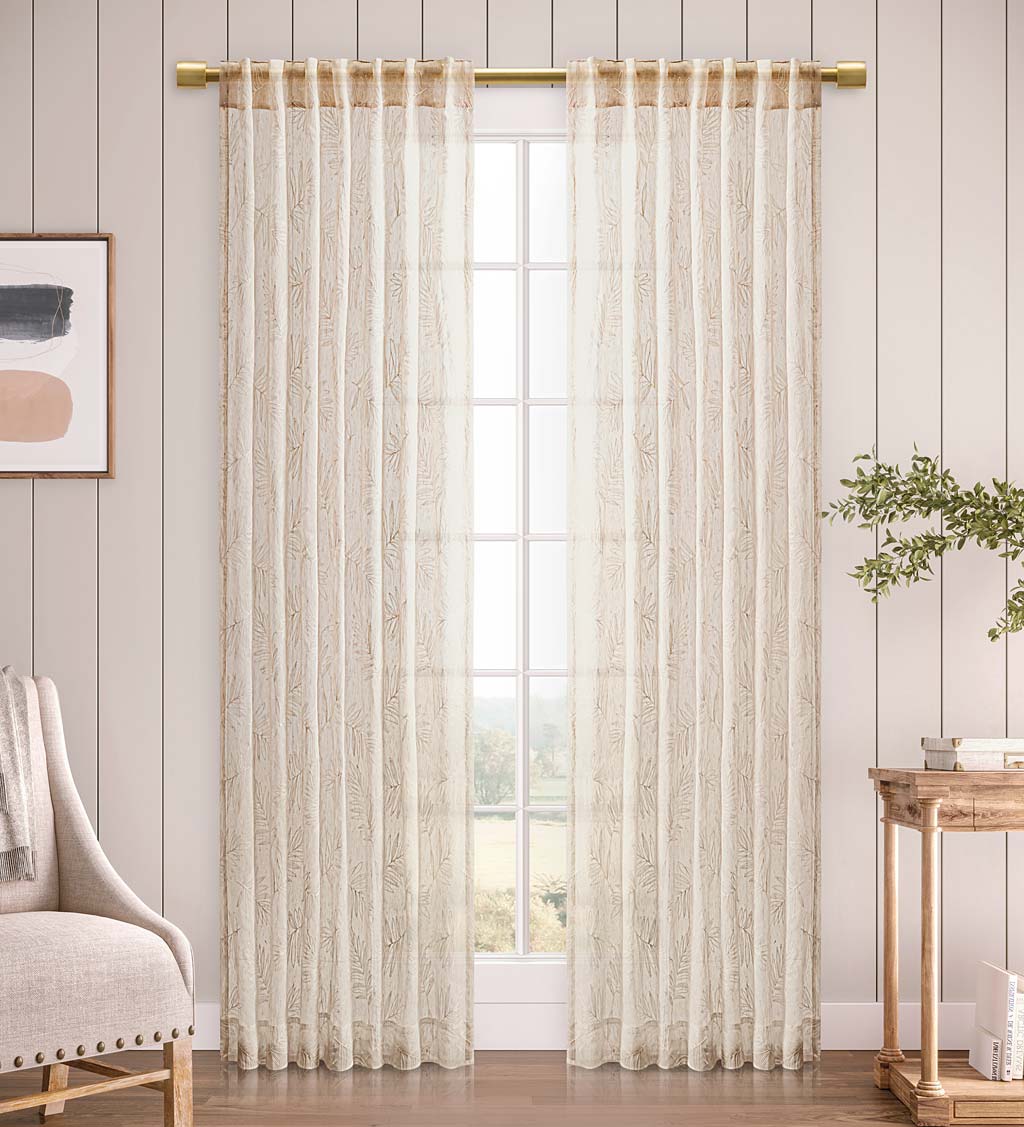 Sheer Leaf Curtain Panel, 108"L