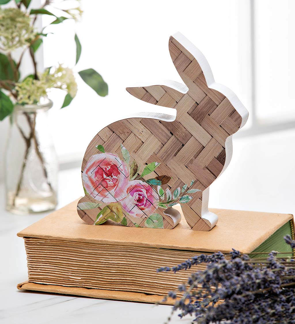 Woven Wood Bunny Table Decor