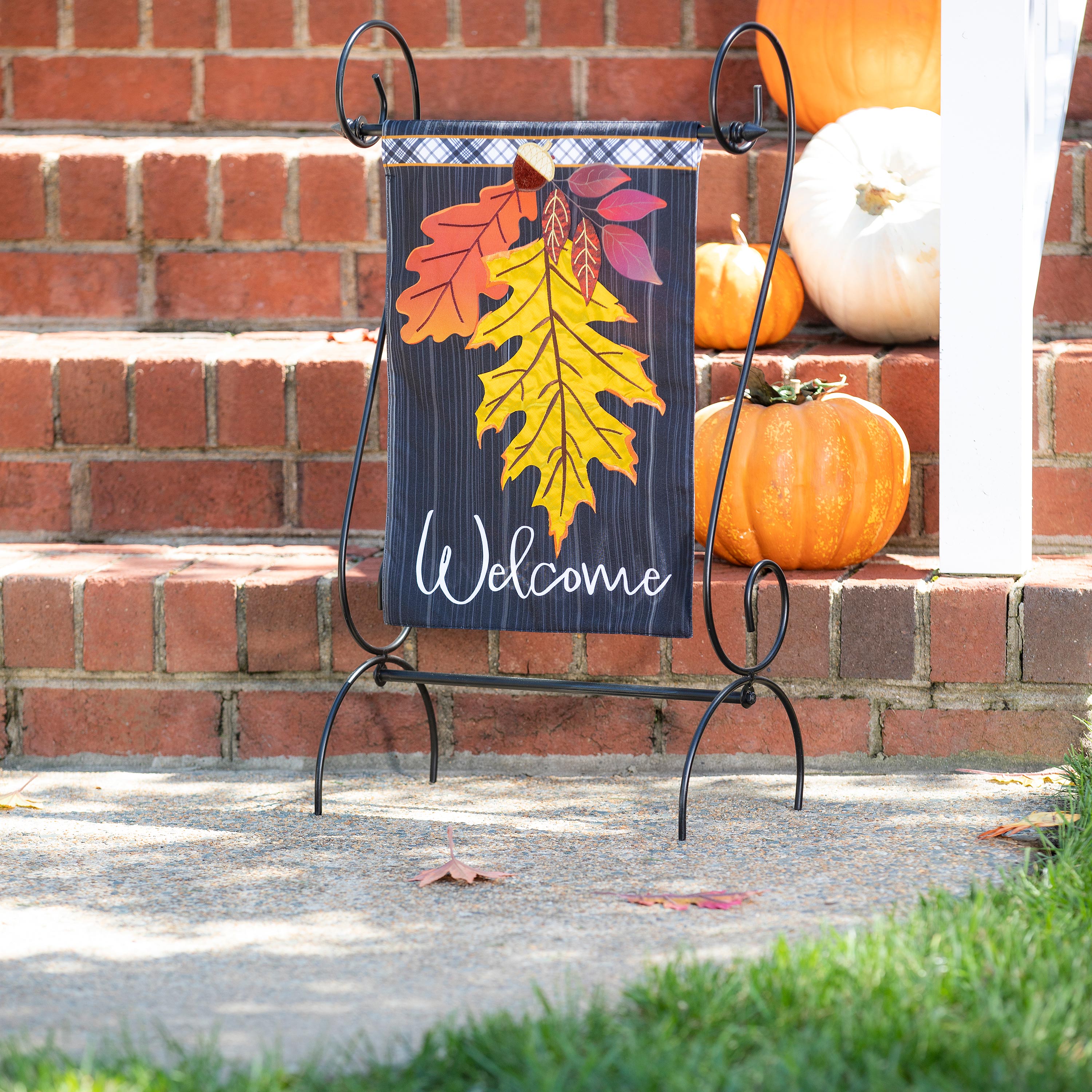 Welcome Autumn Linen Garden Flag | Plow & Hearth