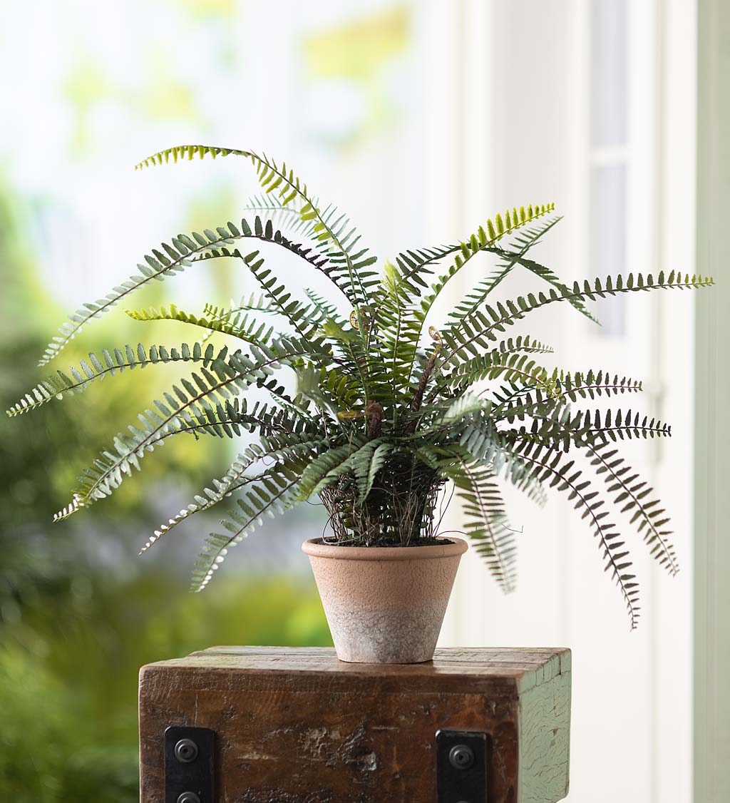 Faux Real Fern Artificial Potted Plant