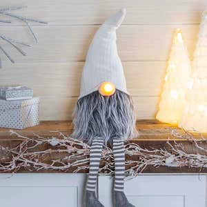Lighted Holiday Gnome with Dangling Legs
