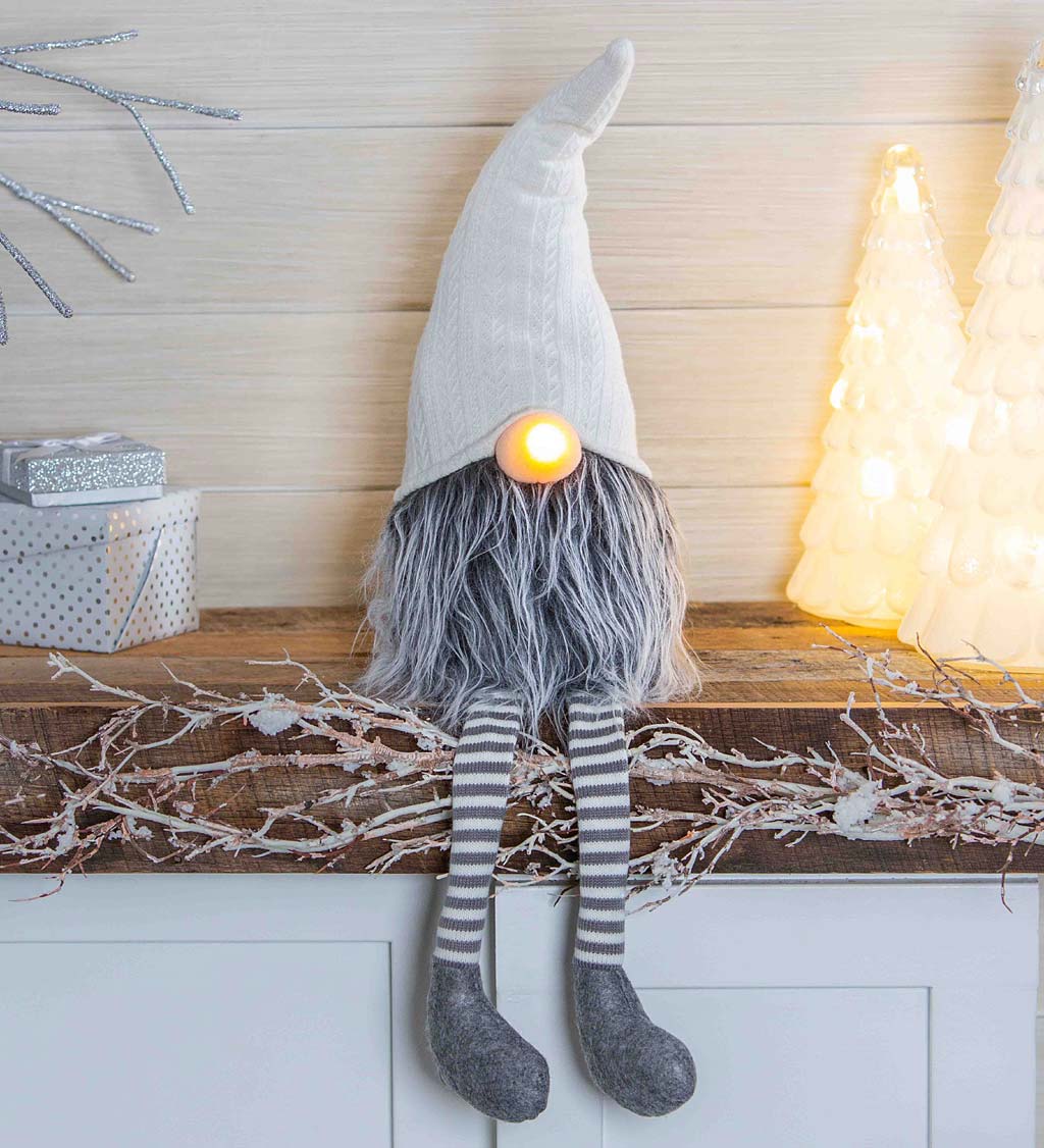 Lighted Holiday Gnome with Dangling Legs