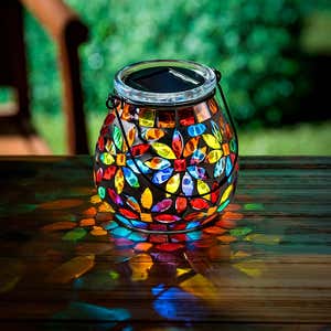 Pollinators and Patterns Mosaic Solar Lantern