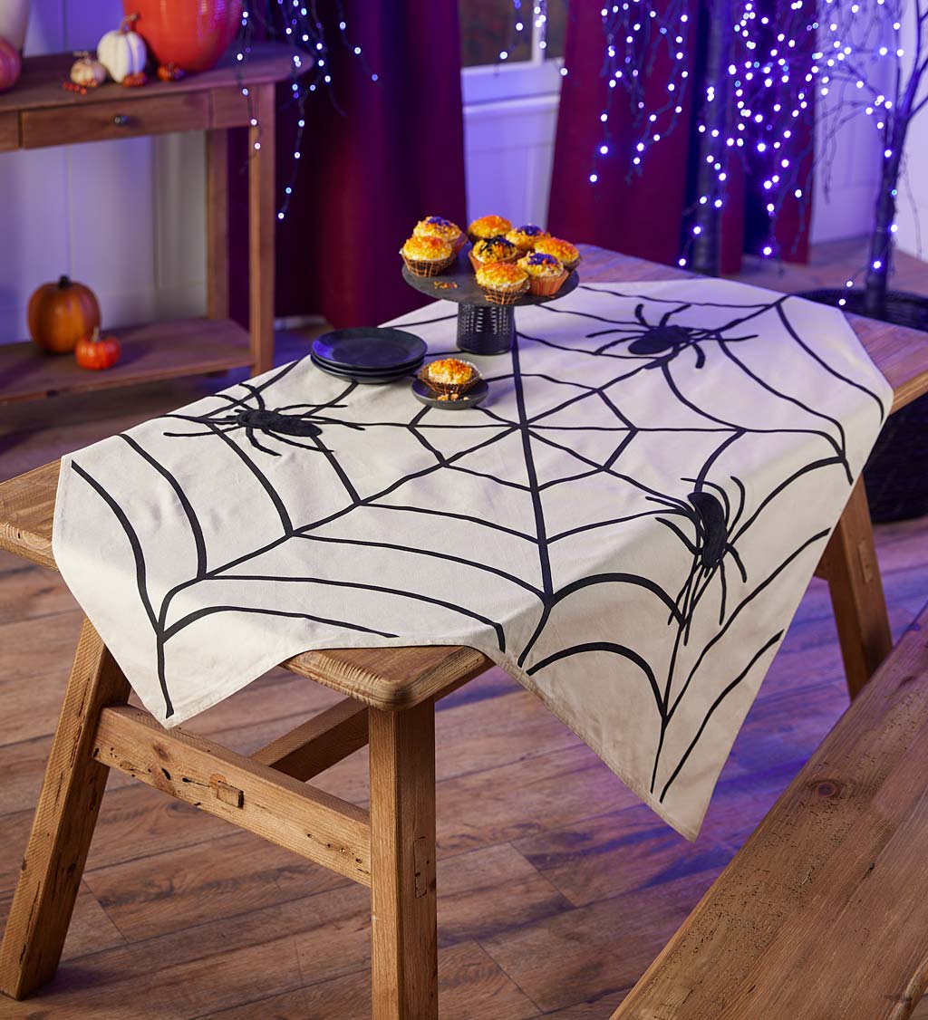 Halloween Spooky Spiderweb Table Throw