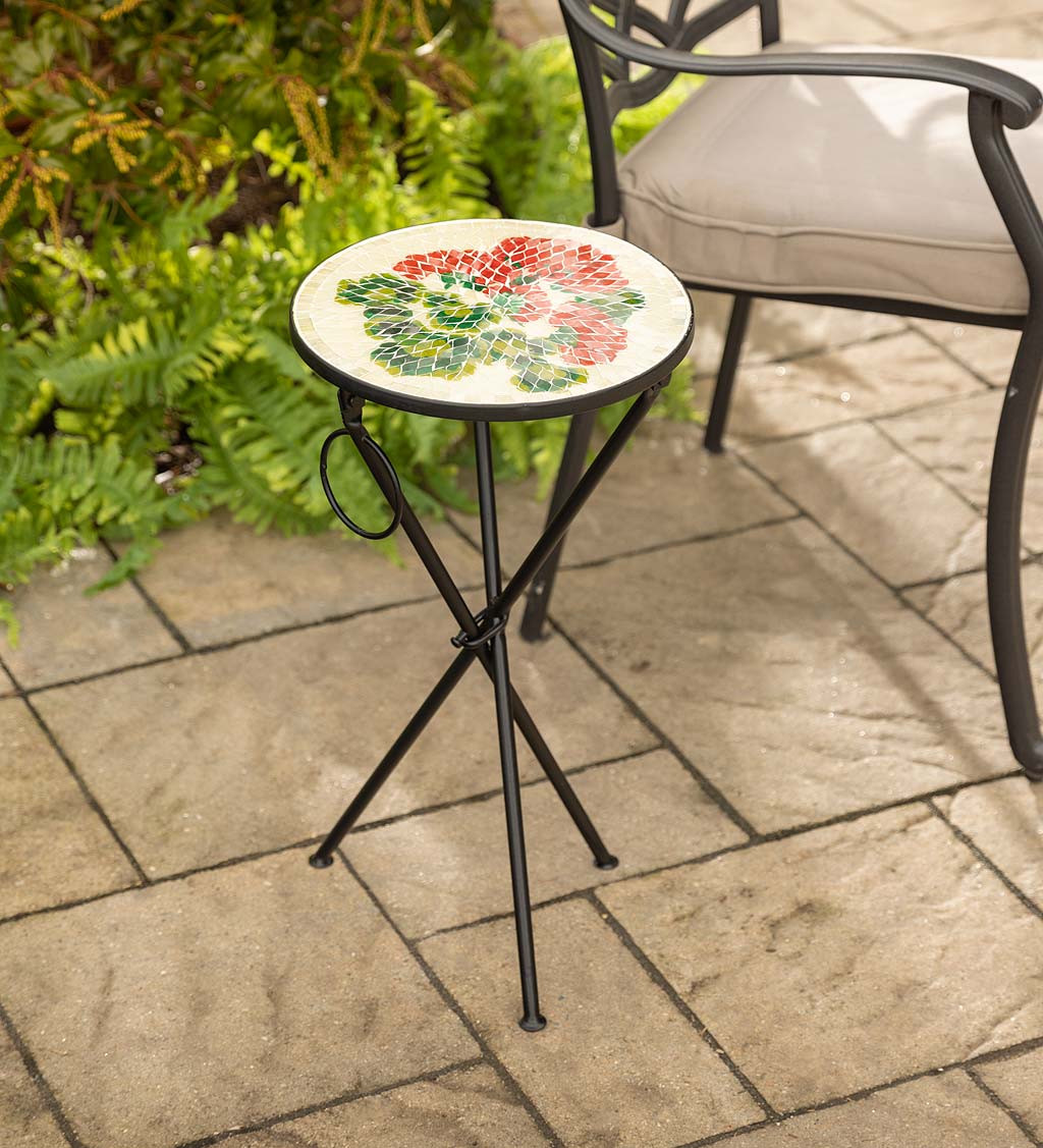 Indoor/Outdoor Geranium Folding Side Table