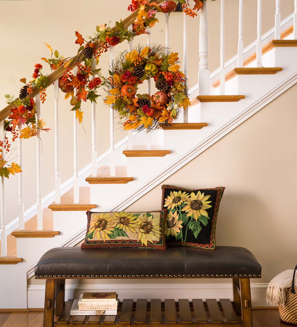 Pumpkins and Pine Cones Fall Wreath