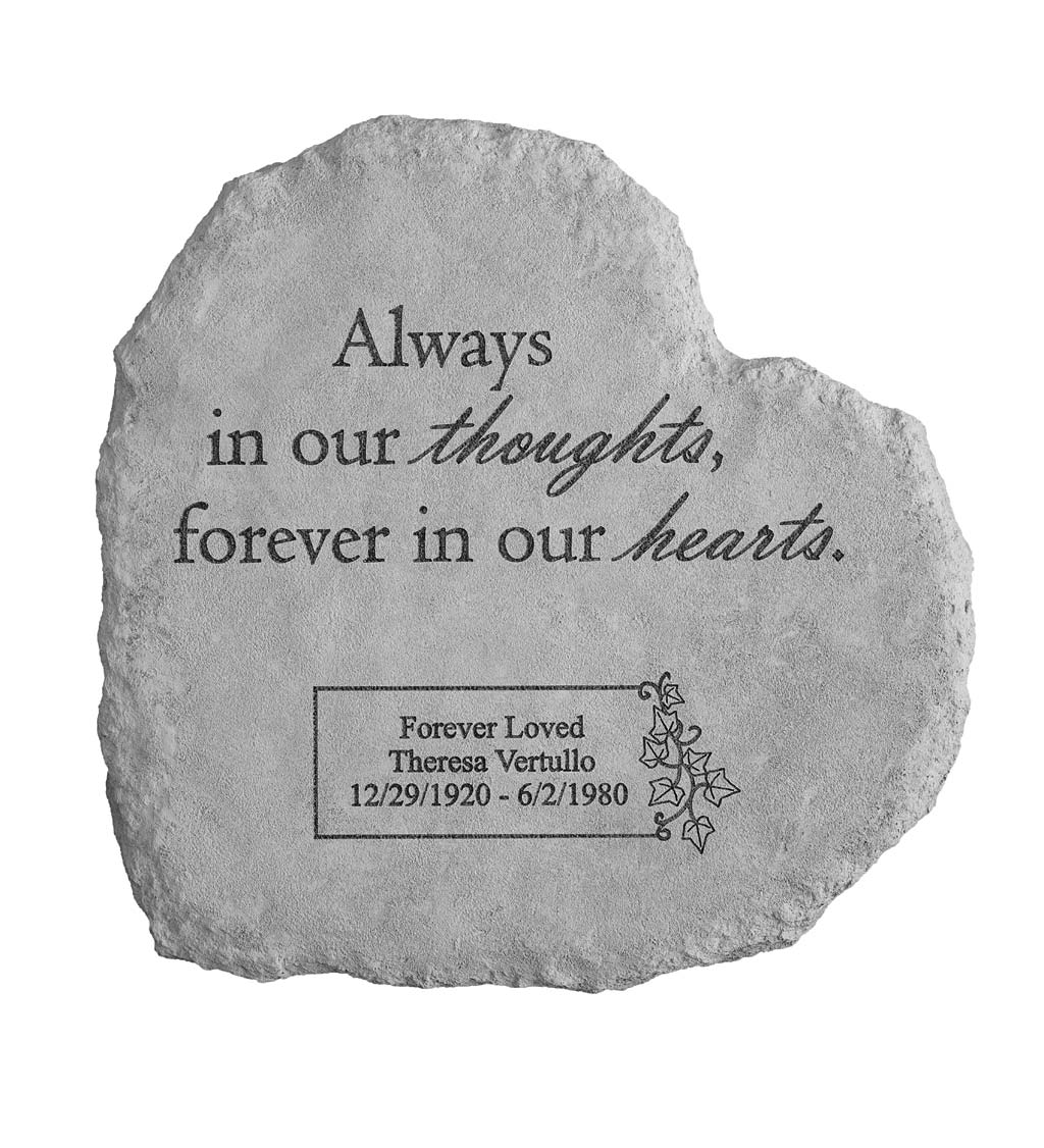 Personalized Always Memorial Heart Garden Stone
