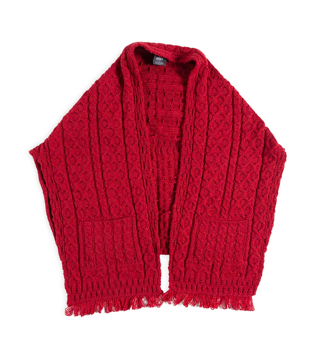 Women's Irish Merino Wool Throw Over Wrap Sweater swatch image