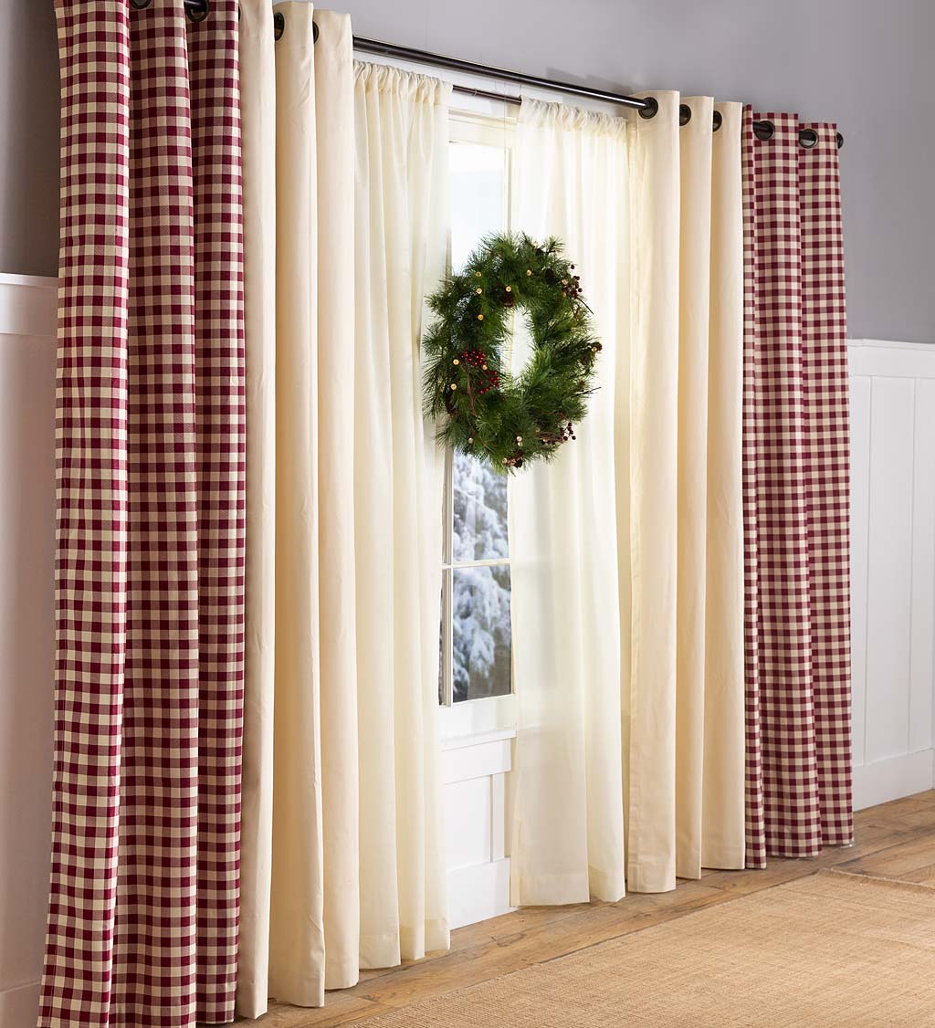 Thermalogic™ Check Grommet-Top Double-Wide Curtain Pair, 84"L