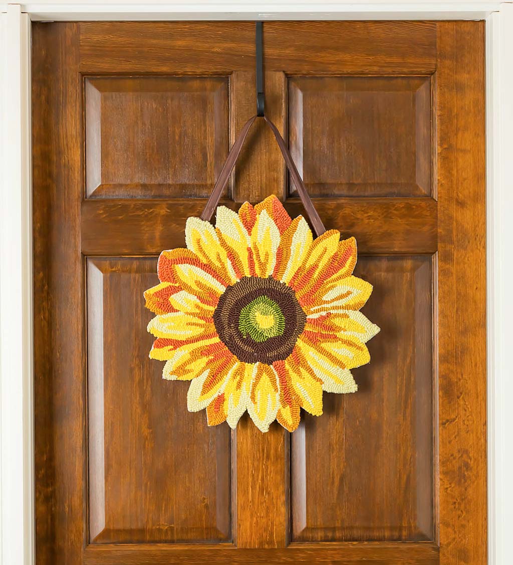 Sunflower Hooked Door Décor