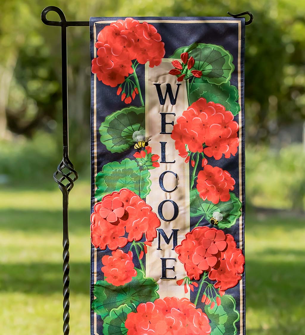 Geraniums Welcome Pennant