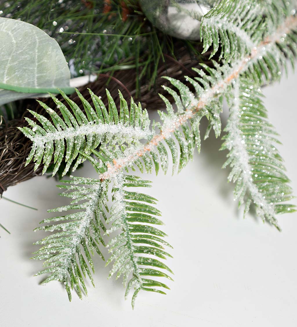Lighted Silver Evergreen Holiday Garland