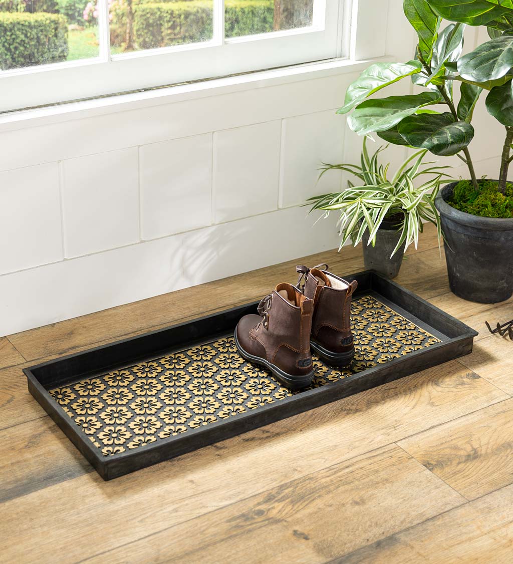 Flowers Recycled Rubber Boot Tray