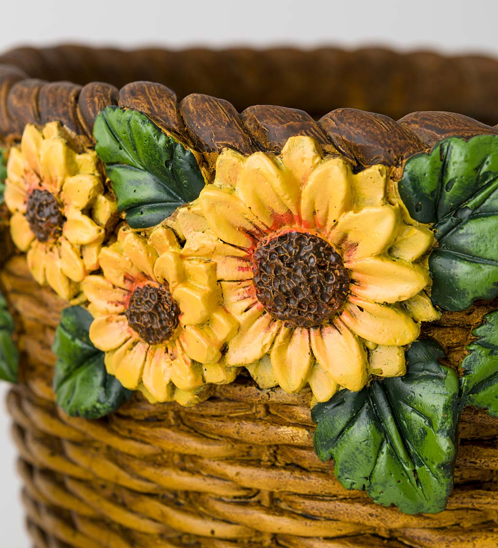 Sunflower Basket Planters, Set of 2