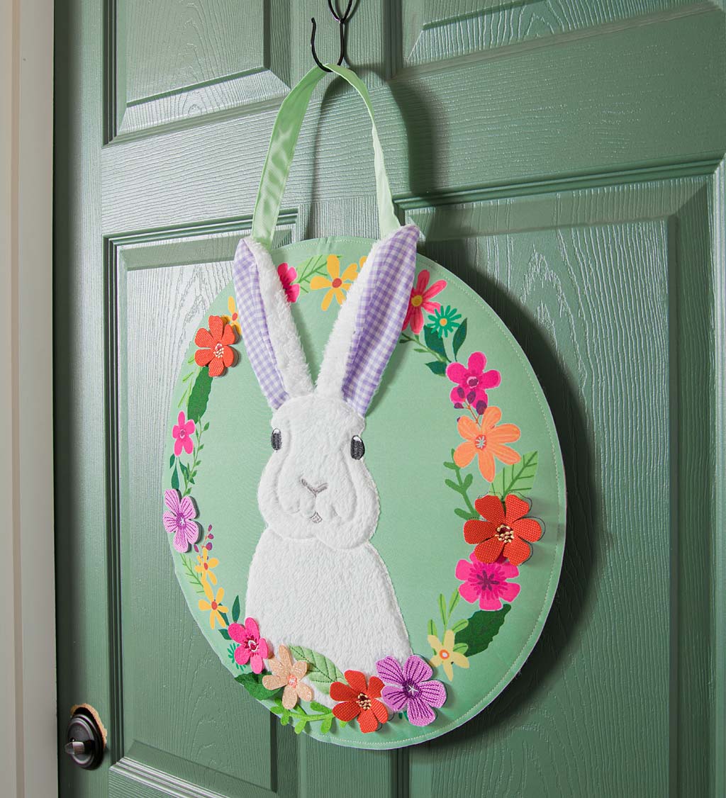 Gingham Bunny Door Decor