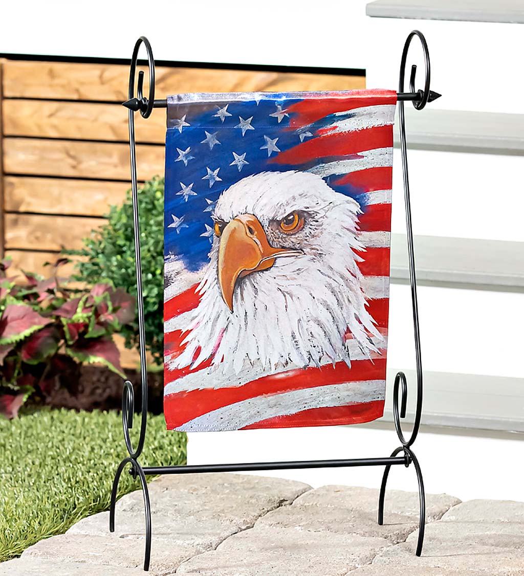 Eagle and Flag Garden Lustre Flag