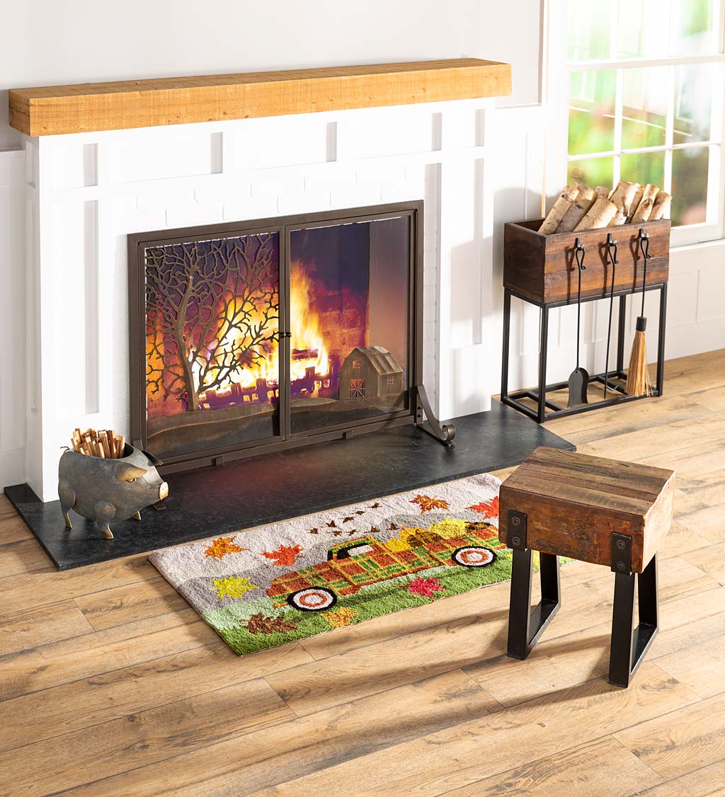 Autumn Pickup Truck Hooked Wool Accent And Hearth Rug