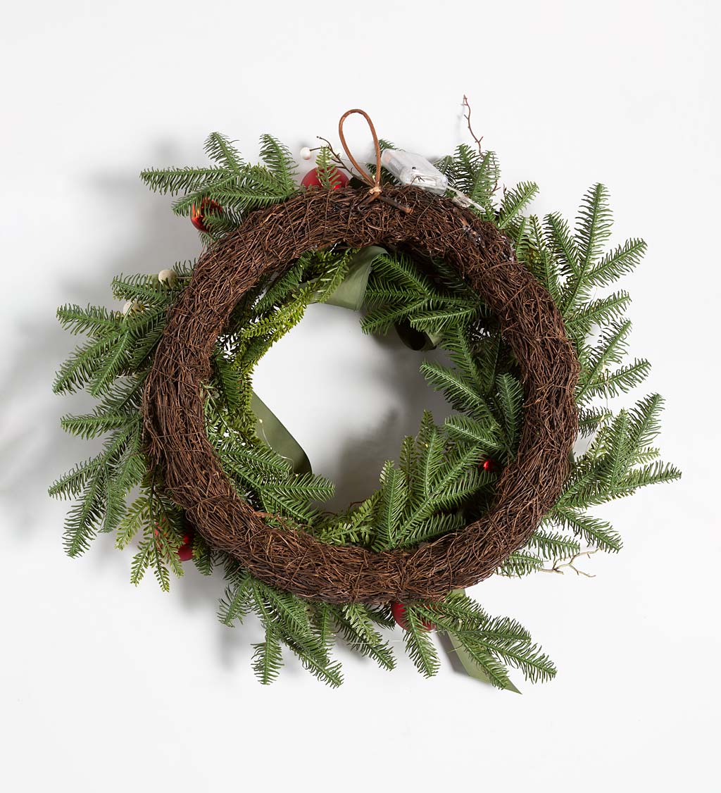 Peaceful Pine Lighted Holiday Wreath