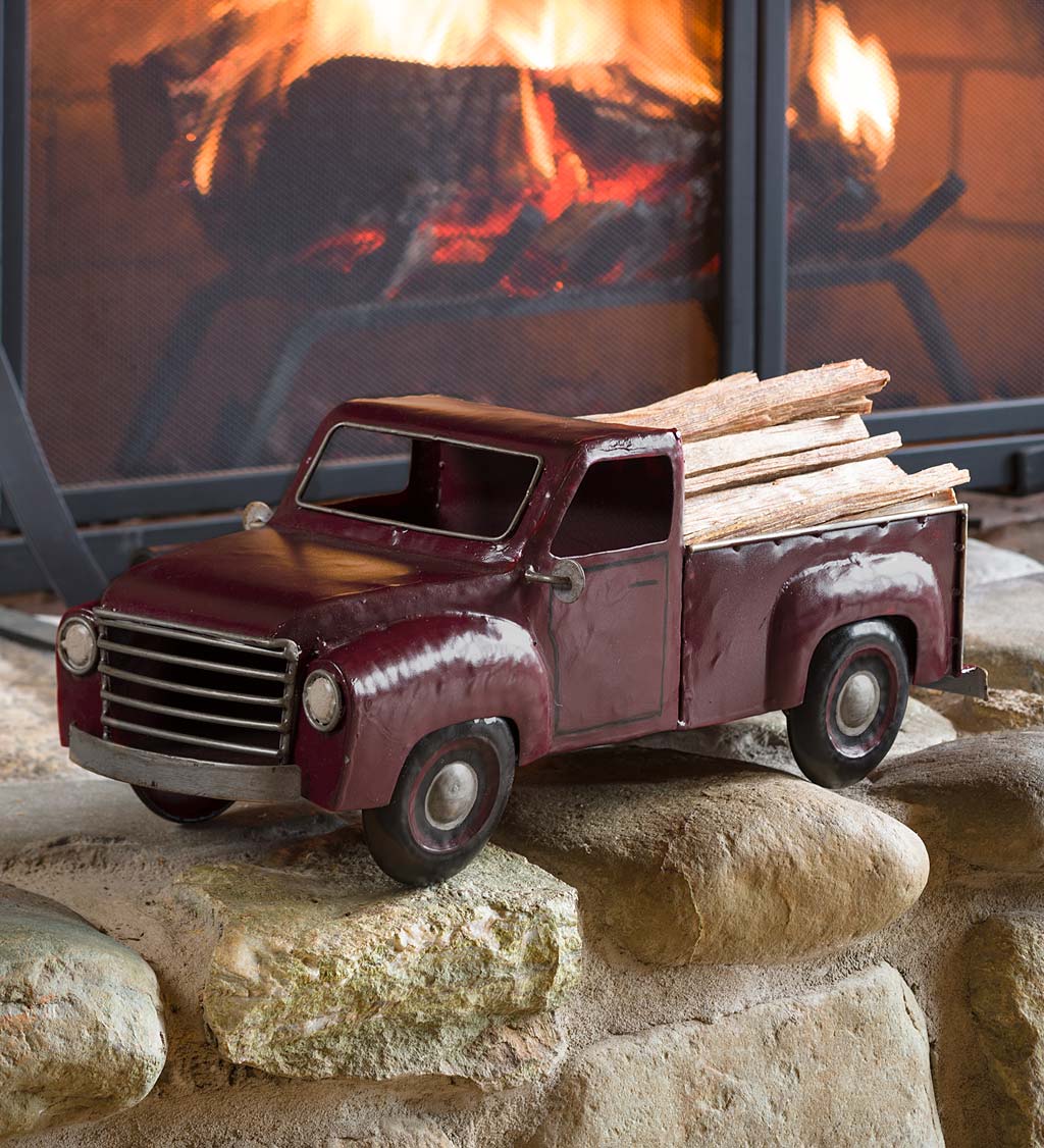 Red Metal Pickup Truck with 5 lbs. Fatwood