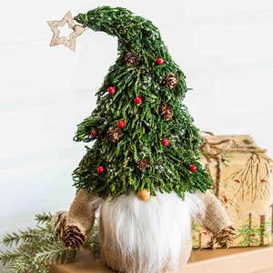 Woodland Gnome with Christmas Tree Hat Table Décor