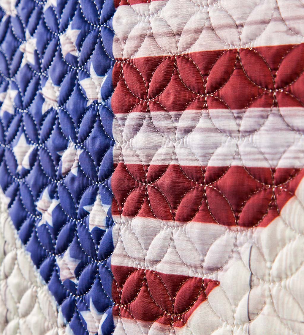 Americana Stars and Stripes Heart Quilted Garden Flag