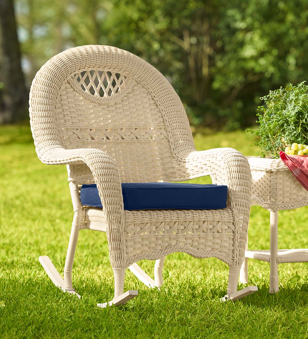 Prospect Hill Wicker Rocking Chair - Cloud White | Plow & Hearth