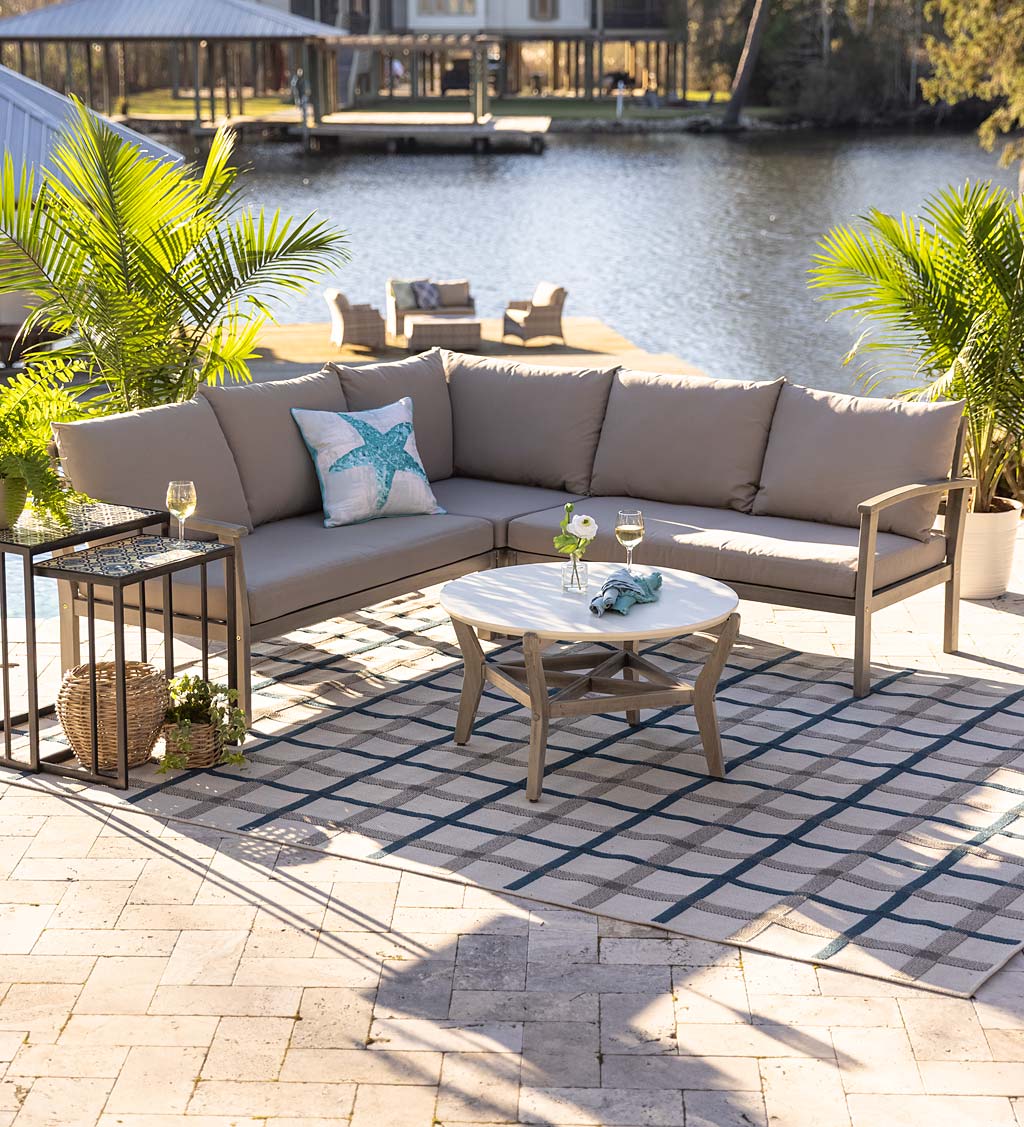 Ridgewind Outdoor Sectional Sofa Seating Set With Cocktail Table