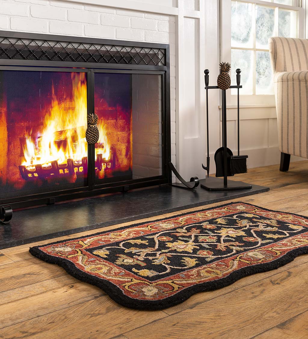 Sale! Hand-Tufted Fire Resistant Scalloped Wool McLean Hearth Rug