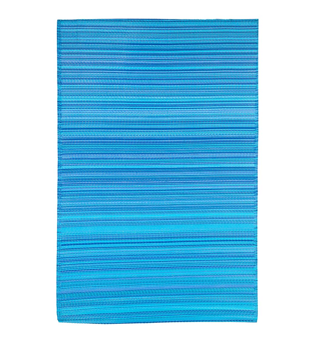 Reversible Blue Stripe Indoor/Outdoor Rug