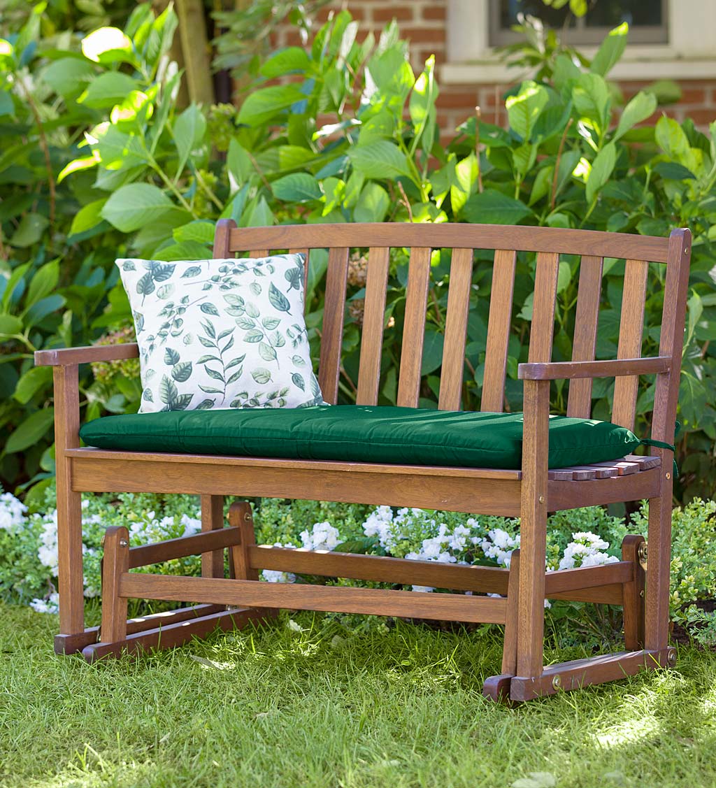 Eucalyptus Wood Love Seat Glider, Lancaster Outdoor Furniture Collection