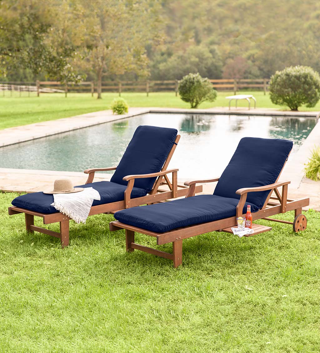Claremont Eucalyptus Outdoor Chaise Lounges, Set of 2