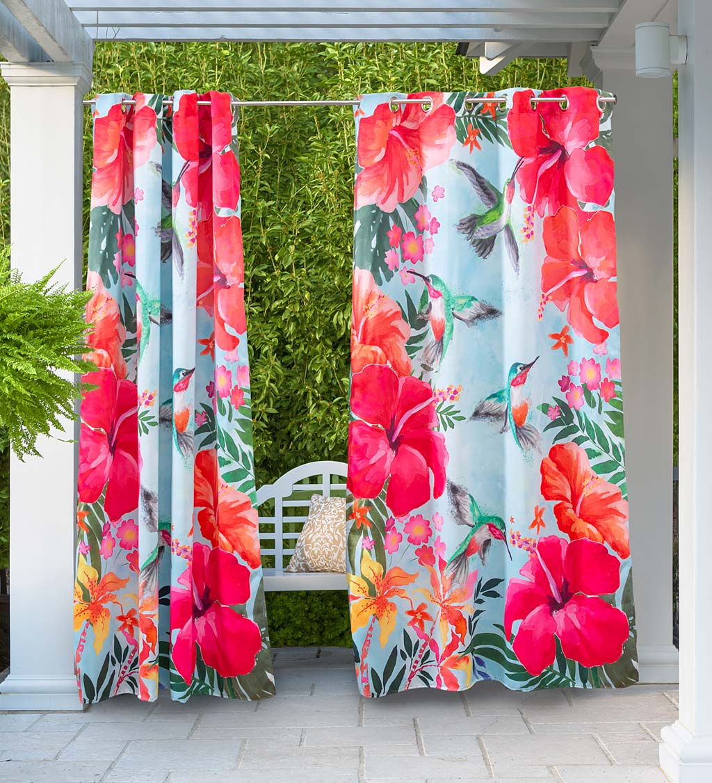 Vibrant Suede Outdoor Curtains, Set of 2