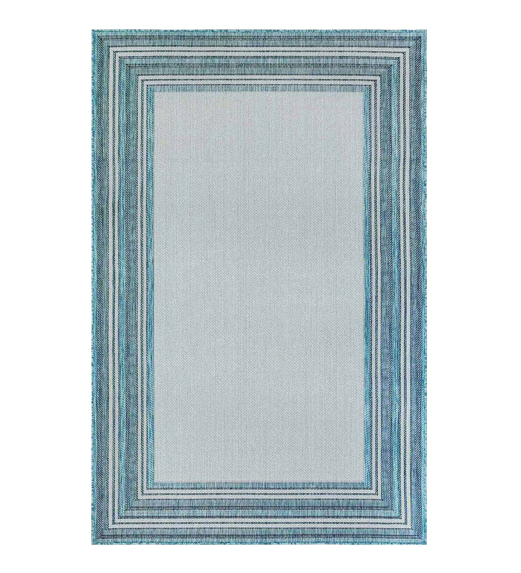 Indoor/Outdoor Textured Polypropylene Border Rug, 7'10" x 9'10" swatch image