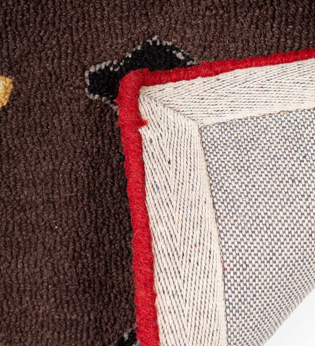 Hand-Hooked Wool Dogs Stay Accent Rug