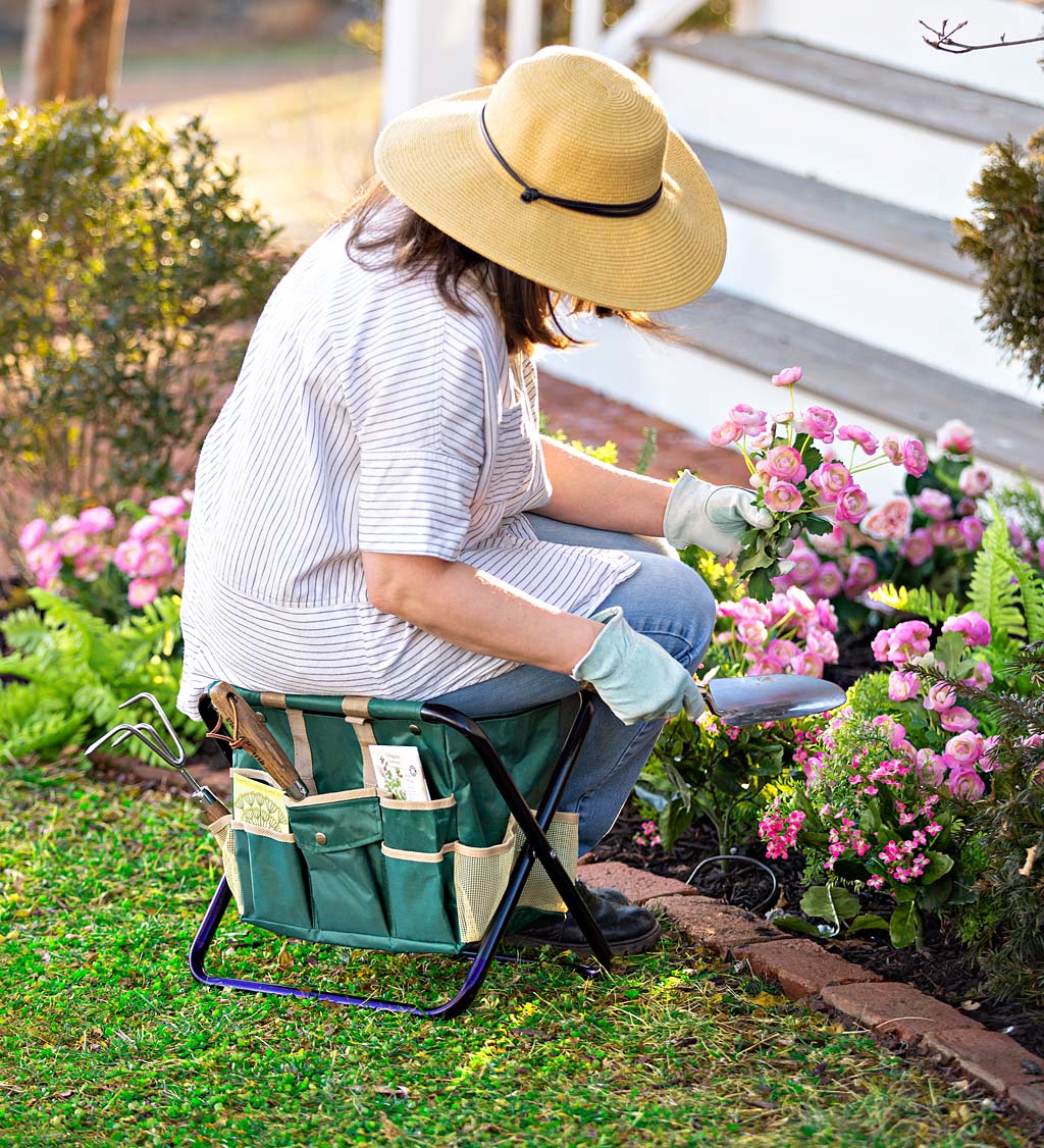 Gardening Combi-Seat with Removable Tool Bag