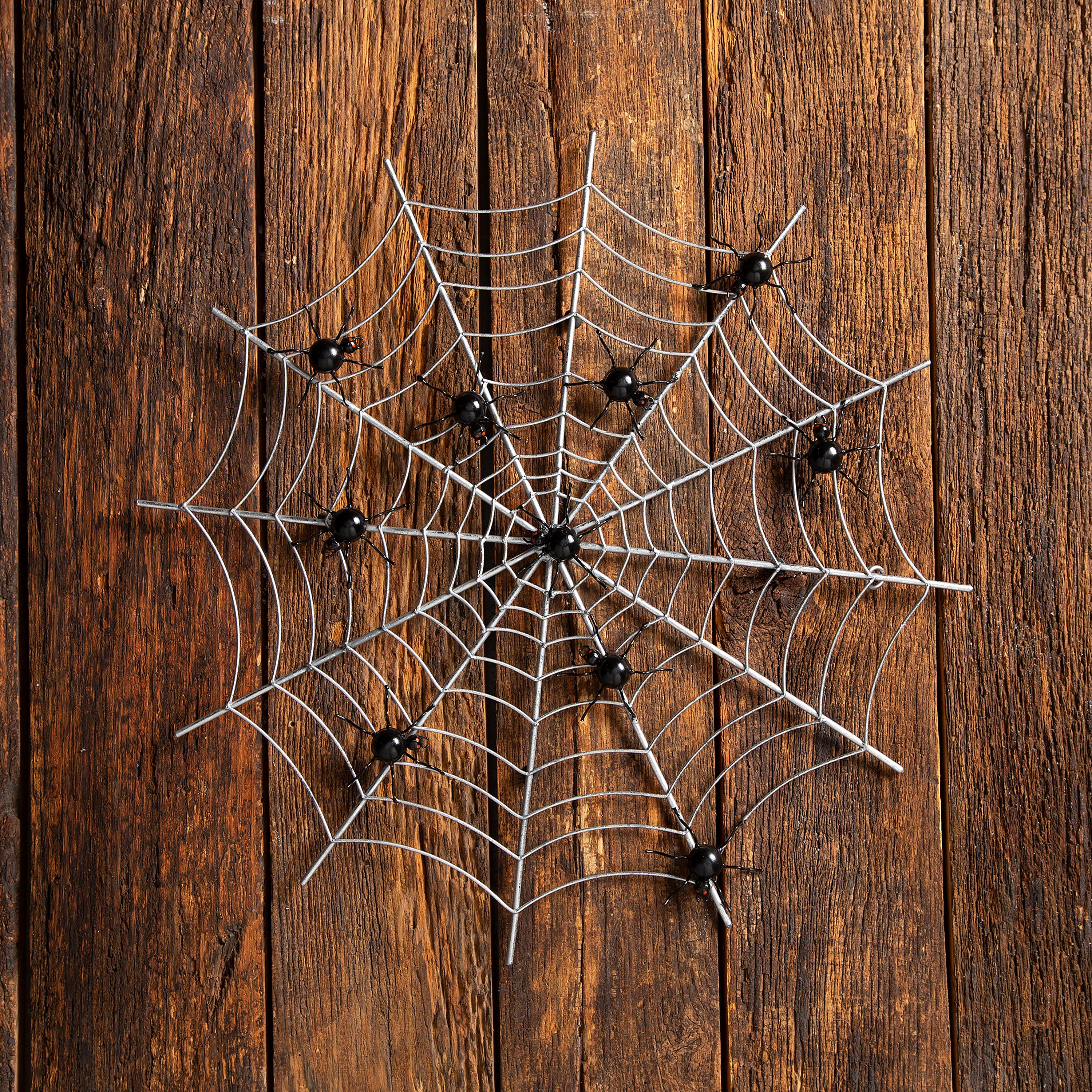 Halloween Spider Web Metal Wreath Wall Art