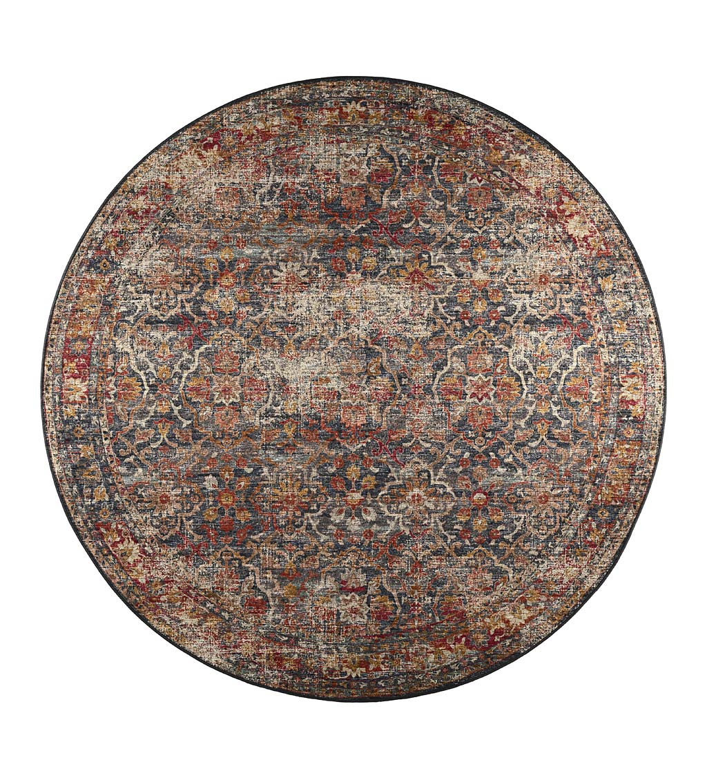 Indoor/Outdoor Graves Mill Border Round Rug, 6' dia.