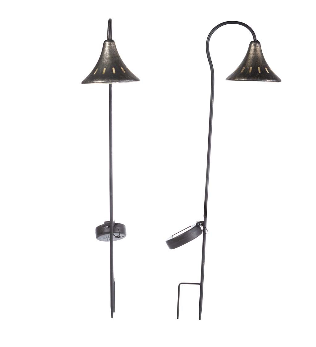 Solar Pathway Lanterns with Butterfly Light Pattern, Set of 2
