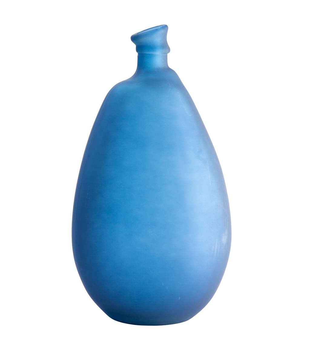Recycled Tall Frosted Glass Balloon Vase