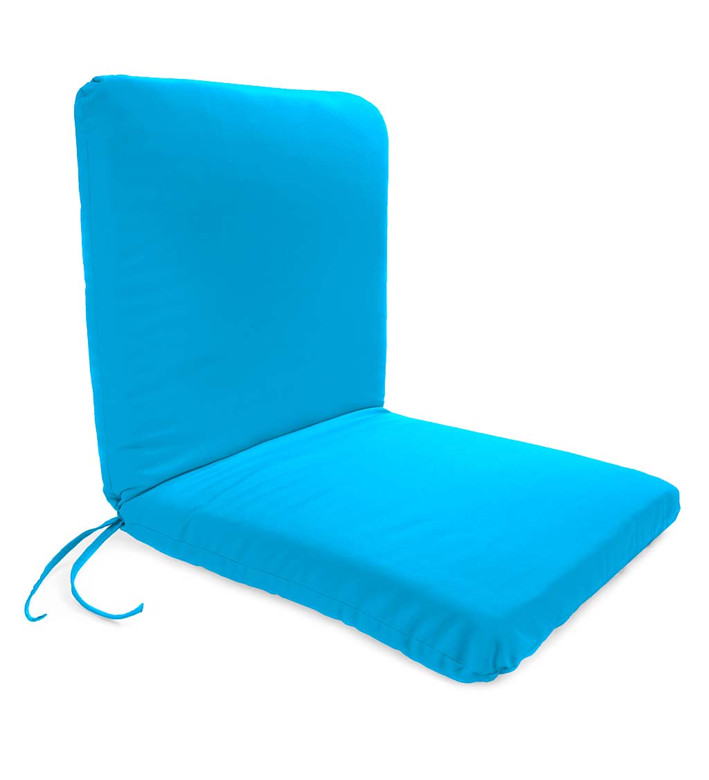 Sunbrella Chair Cushion with Ties, Seat 19"x 17"x 2½"; Back 19"x 19"x 2½"
